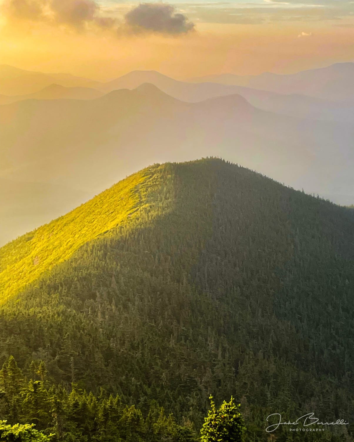 Signal ridge shortly after sunrise. From Mt. Carrigain in The White Mountains, New Hampshire (June 2021)