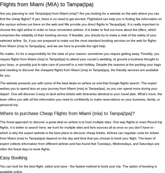 Mix Mia To Tpa Flight Booking Cheap Flights From Miami To Tampa