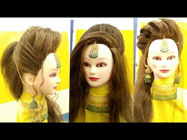 Mix Bridal Hairstyle Latest Pakistani Long Hairstyle Maang Tikka