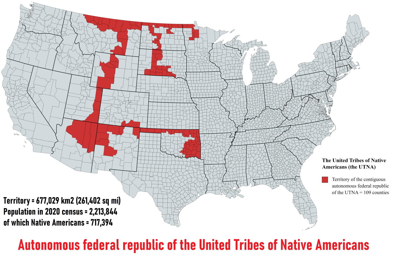 If Native American reservations were connected into one contiguous state: