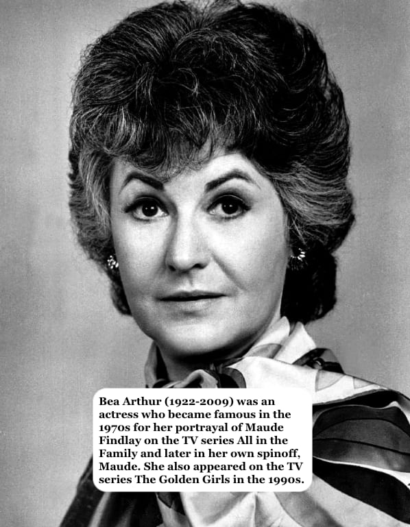 Voiceover: “Gamera’s attracted by any form of heat energy.” Crow: And I’m attracted to Bea Arthur. Go figure. ** Bea Arthur (1922-2009) was an actress who became famous in the 1970s for her portrayal of Maude Findlay on the TV series All... ** MST3K #304 ~ Gamera vs. Barugon