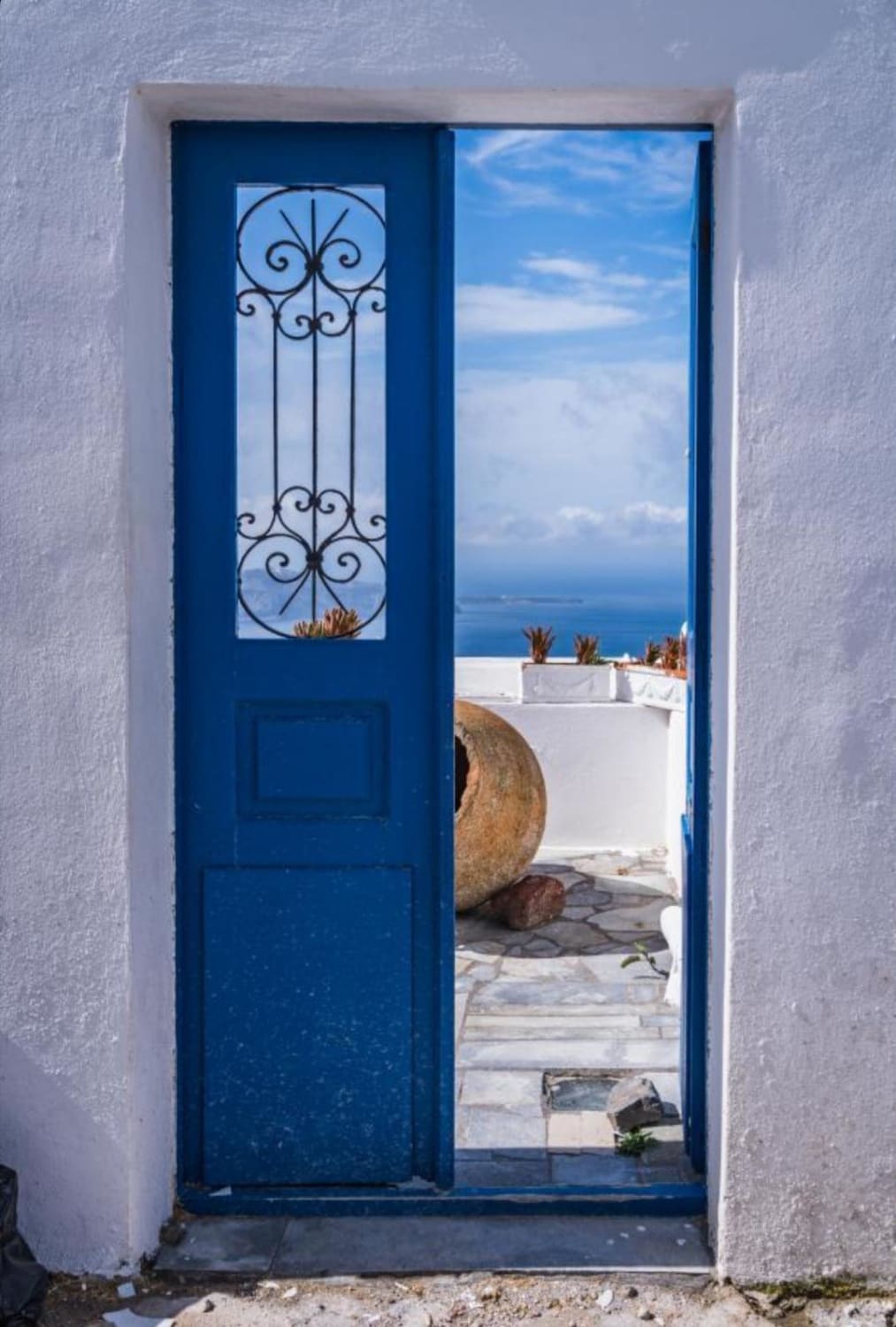 ITAP of a door in Santorini, Greece.