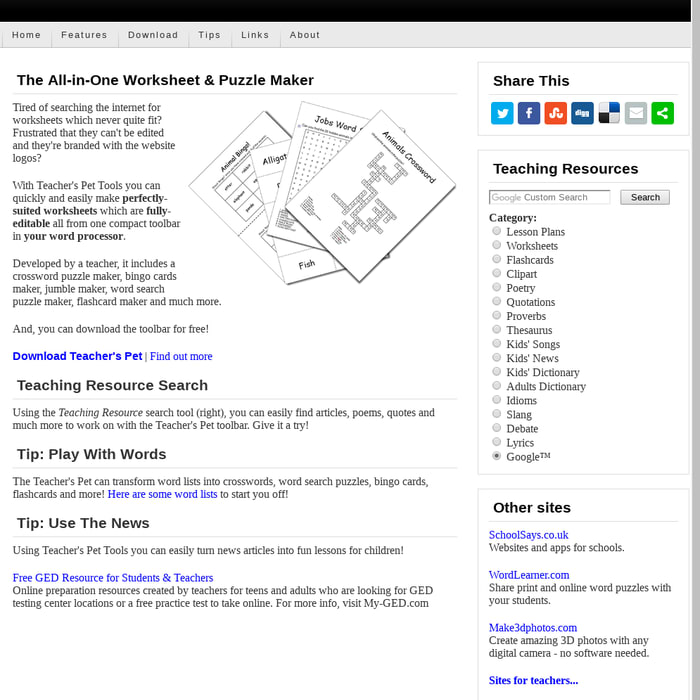Mix Teacher S Pet Tools Free Worksheet Puzzle Maker