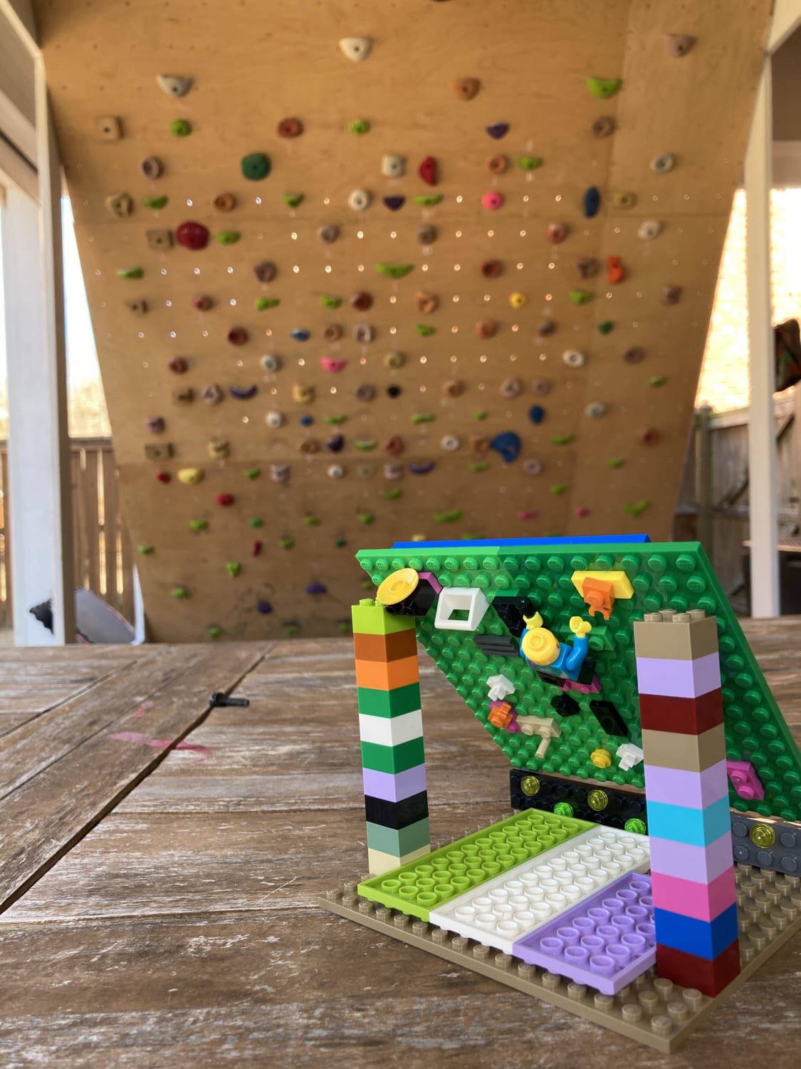 3 year old wanted to play Legos instead of climb with me. Passive aggressively made him this. Still didn’t want to climb :(