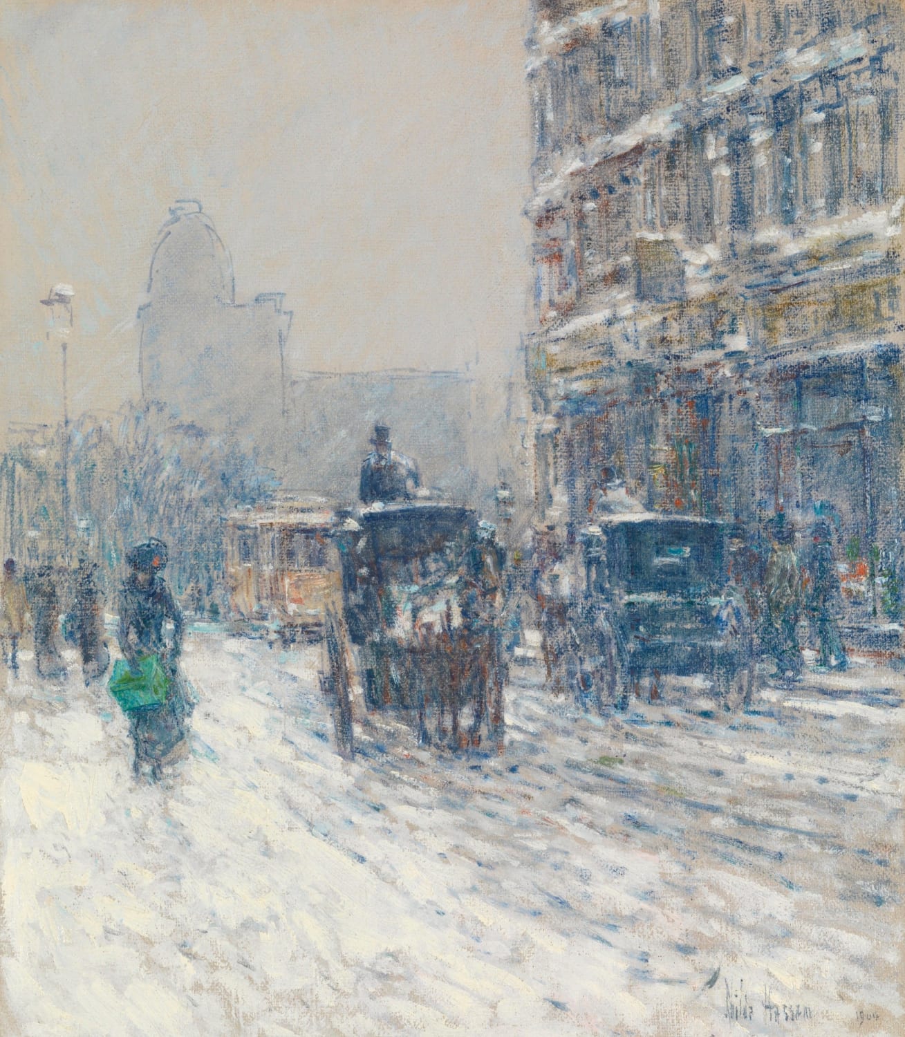 Winter, New York (Winter Morning on Broadway), 1904, Childe Hassam,