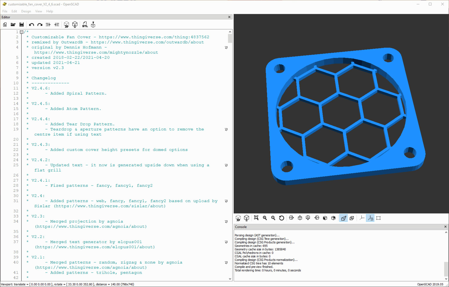 PSA: You can easily run Thingiverse customizer on your own PC by downloading OpenSCAD (Windows, Mac, Linux)