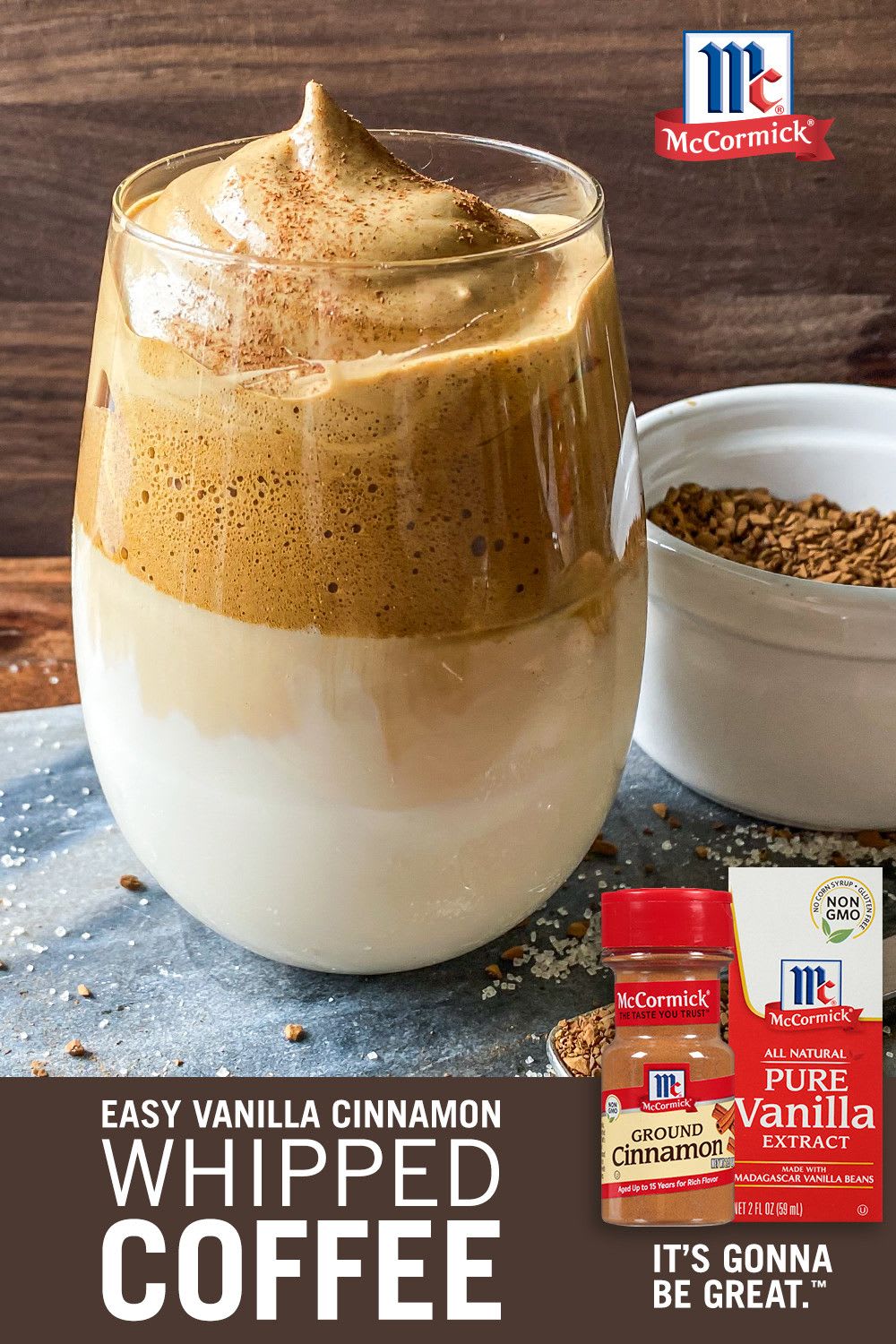 Easy Vanilla Cinnamon Whipped Coffee