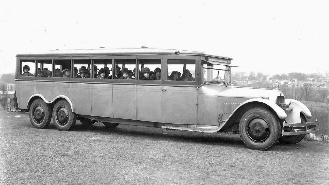 100 Years Ago Today (June 30, 1921) Goodyear Tire Co. releases this 32-seat, six-wheel schoolbus prototype for use in the Philadelphia Public School System.