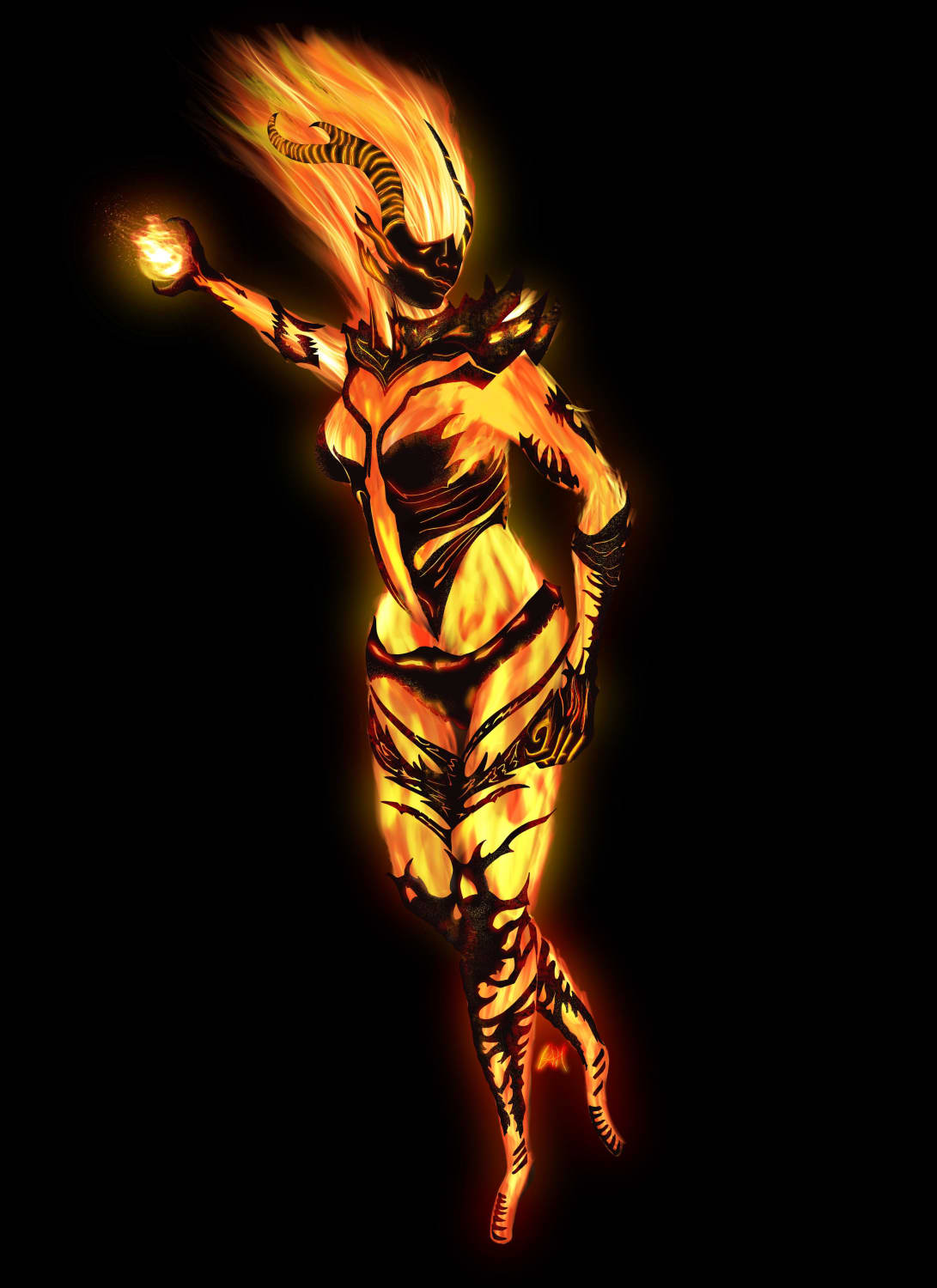 Decided to draw a Flame Atronach- I couldn’t stop tweaking things but I needed to shelve it for now. I wonder what the Atronachs will look like in ES6 🤔