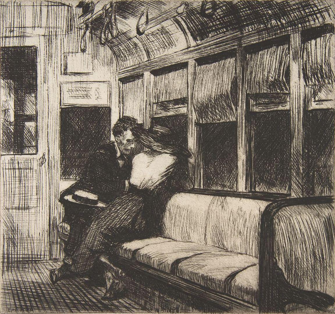 Edward Hopper - Night on the El train (1918)