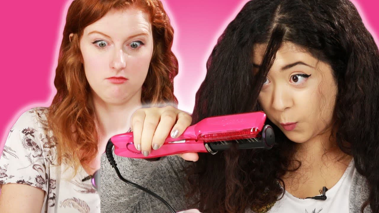 Curly-Haired Girls Try Bizarre Hair Straighteners