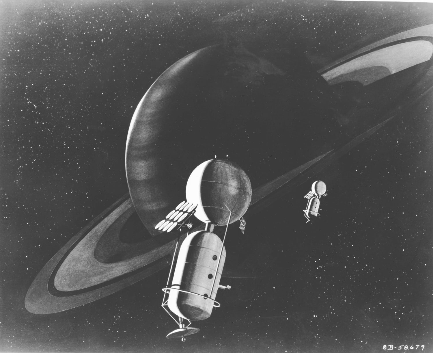 Martin Aviation "Saturn Expedition" by company artist Neil Gorsuch. c.1960