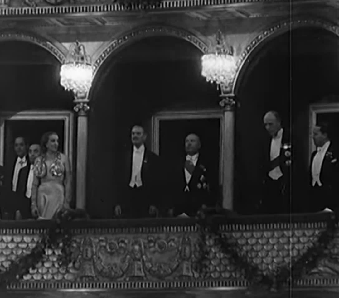 Benito Mussolini and Neville Chamberlain at the Opera, 1939