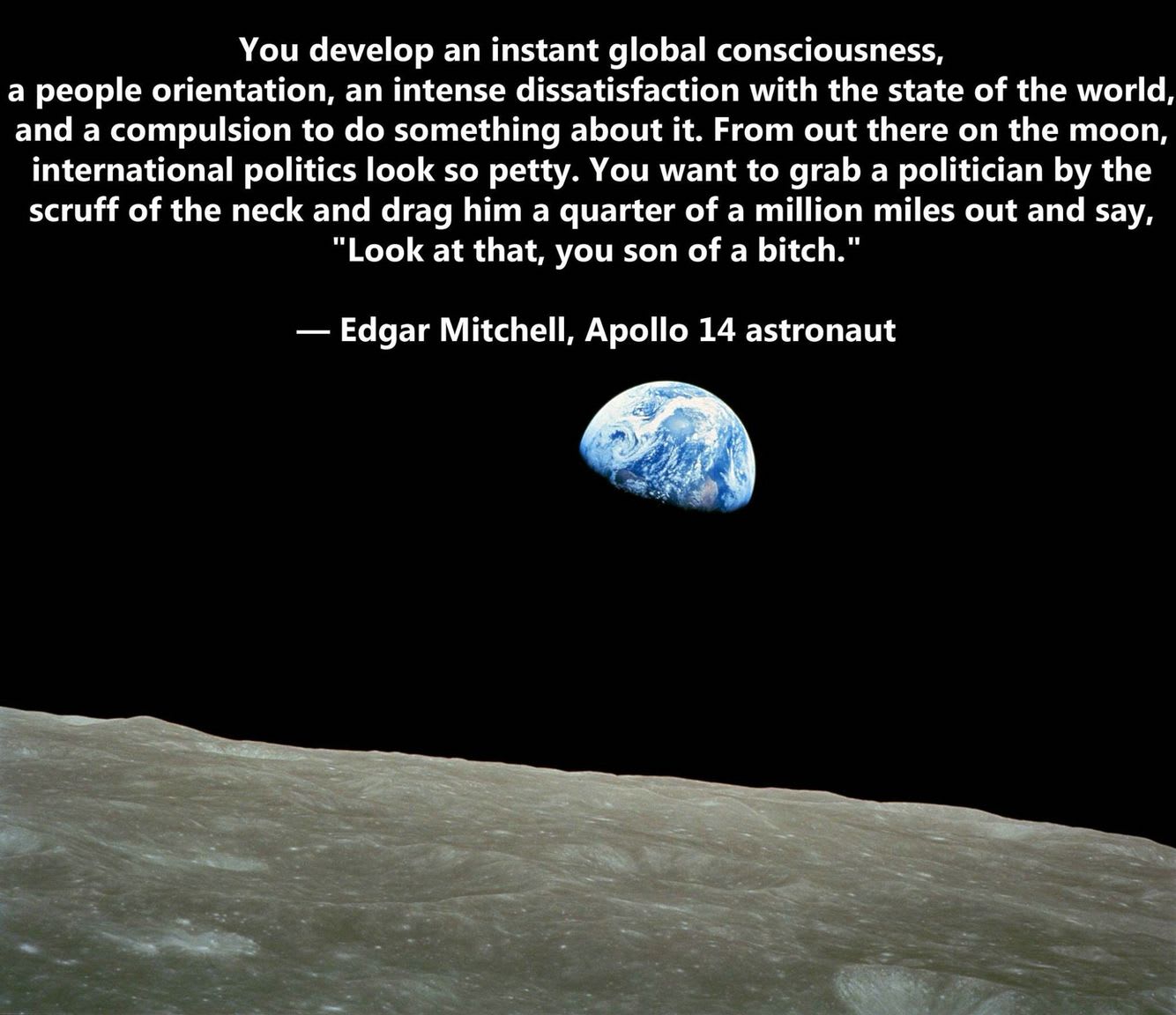 Edgar Mitchell - the sixth man to walk on the moon - died yesterday, aged 85. | Politics, International politics, Moon