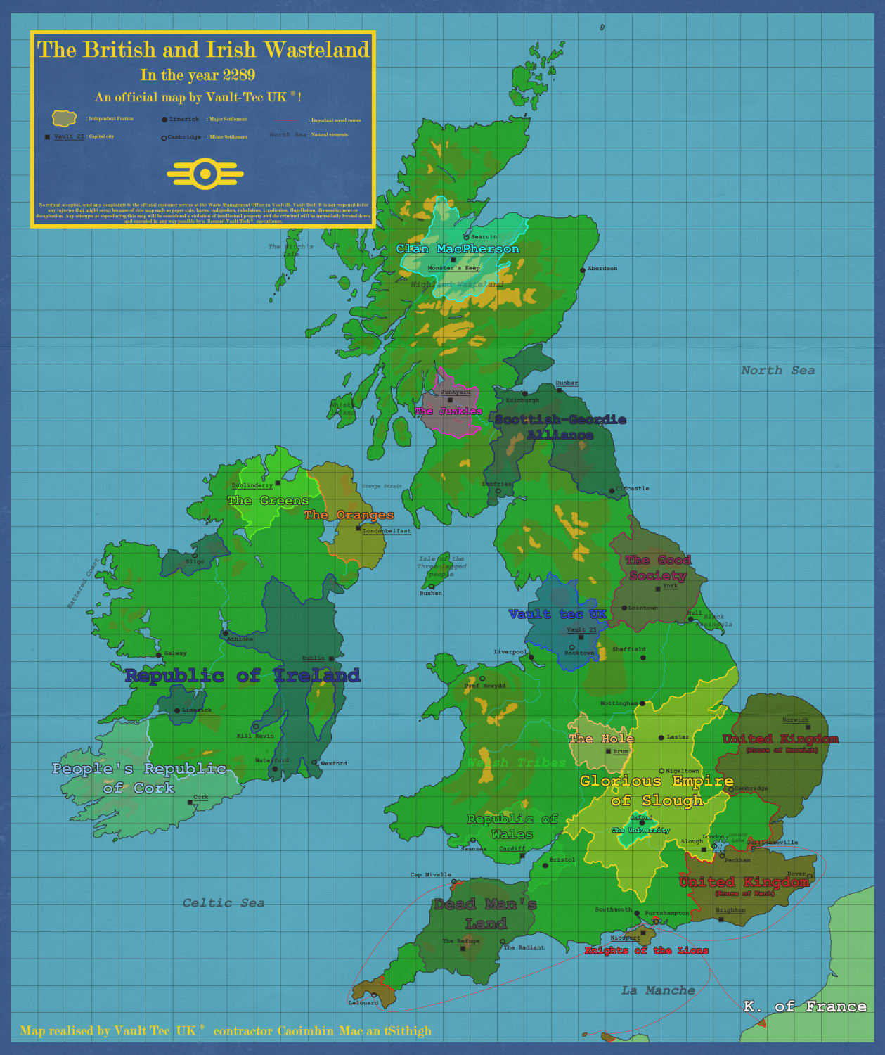 Fallout : British Isles - a map of the British and Irish wasteland in 2289 [lore]