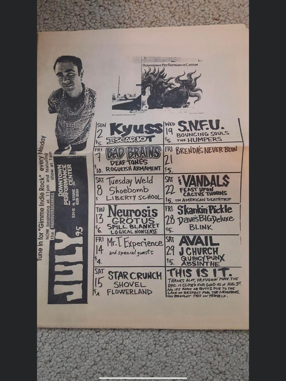 July 95 was a good m0nth in Tucson AZ. Went to most of these shows.