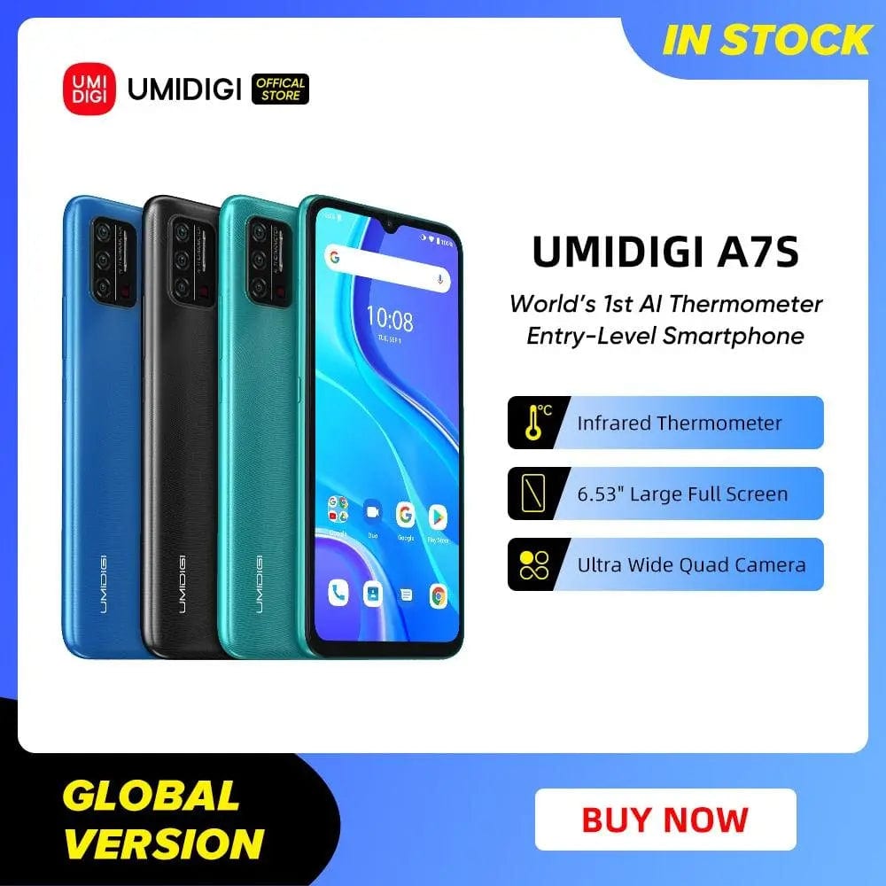 [US Charger] UMIDIGI A7S Smart Phone 32GB 4150mAh Camera Global Version Cellphone