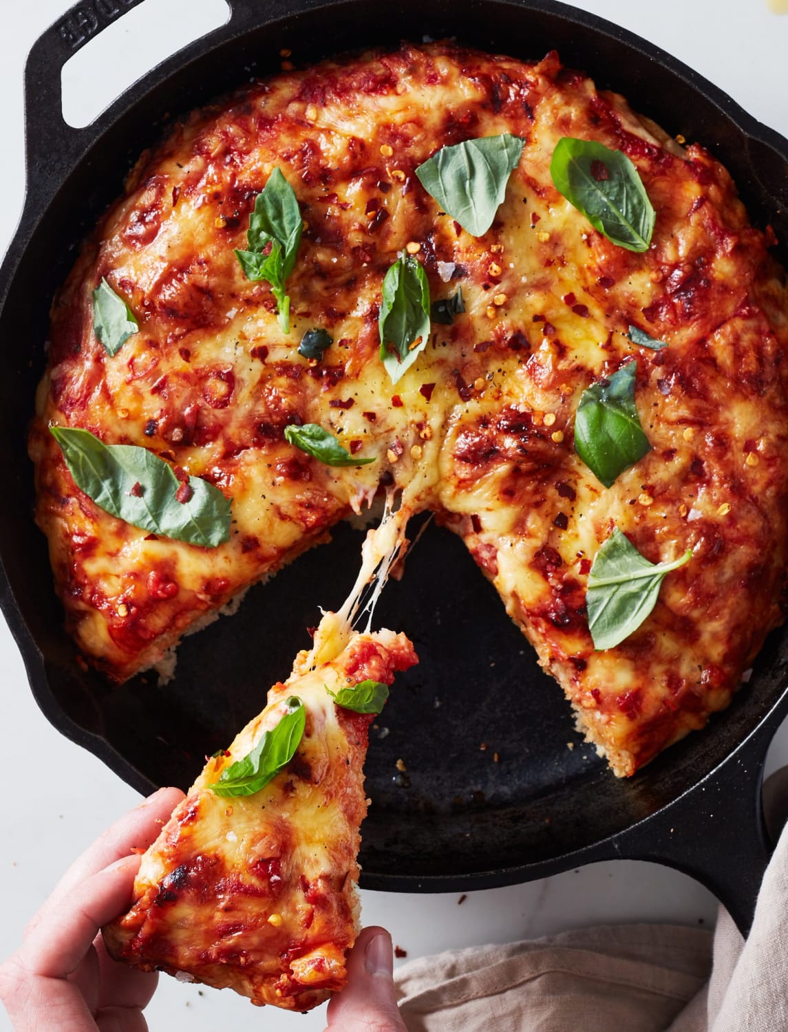 This crispy, cheesy pan pizza is the absolute best way to make pizza at home:
