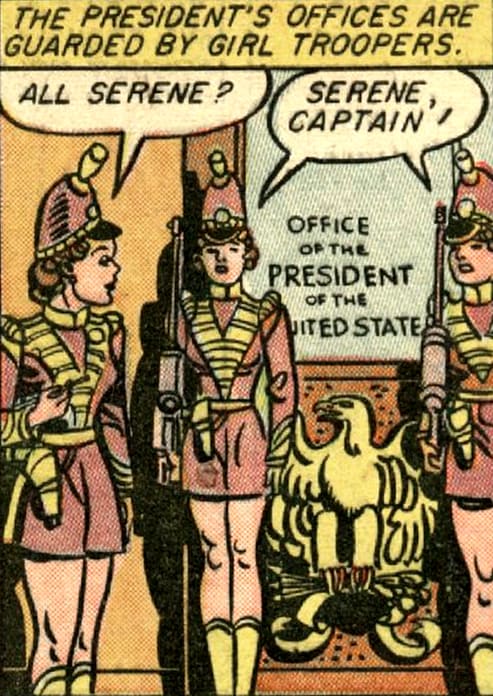 superdames: All serene? —Wonder Woman #7 (1943) by William Moulton Marston & H.G. Peter