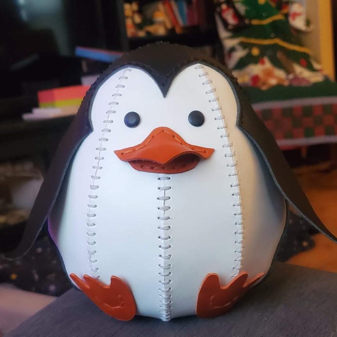 A Christmas gift I made - a leather penguin named Flappy
