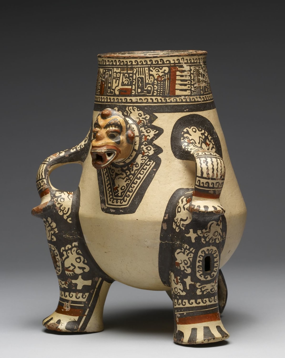 Ceramic Pottery Showing Seated Shaman Transforming Into Spirit Animal, Kingdom Of Nicoya, Costa Rica, ca AD 1000-1350
