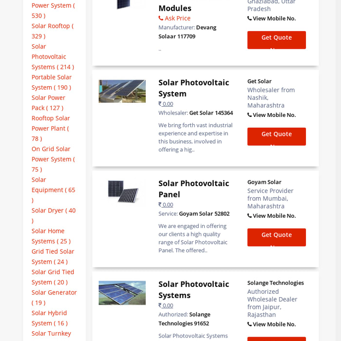 Mix Solar Photovoltaic System Find Suppliers Products