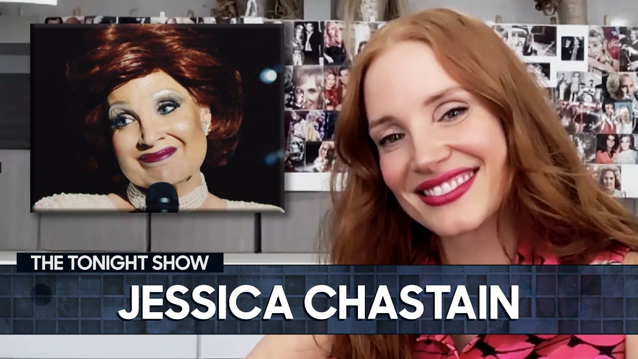 It Took Jessica Chastain 7.5 Hours Every Day to Transform into Tammy Faye | The Tonight Show