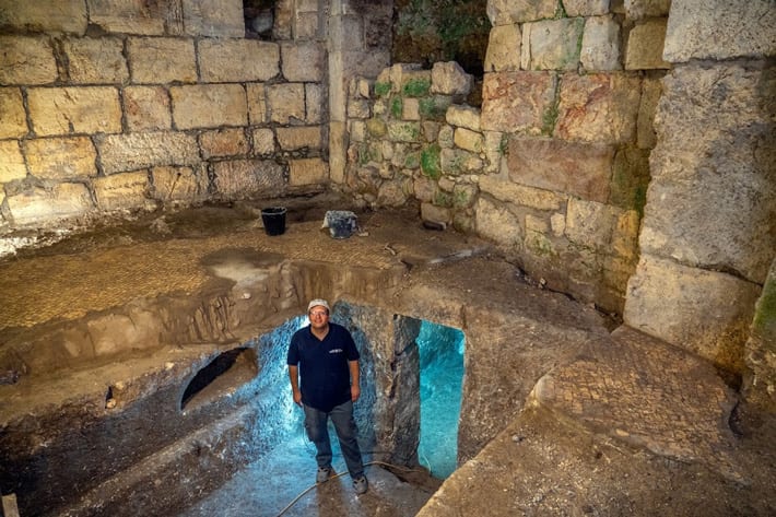 Three small, 2,000-year-old chambers carved out of bedrock, which may have served as food storage rooms, have been discovered some 20 feet below modern street level underneath Jerusalem’s Western Wall Plaza.