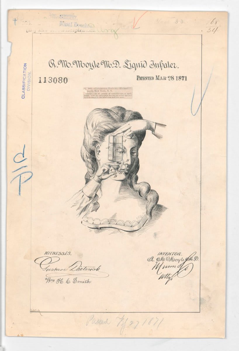 R.M. Moyle M.d. Liquid Inhaler, OTD in 1871