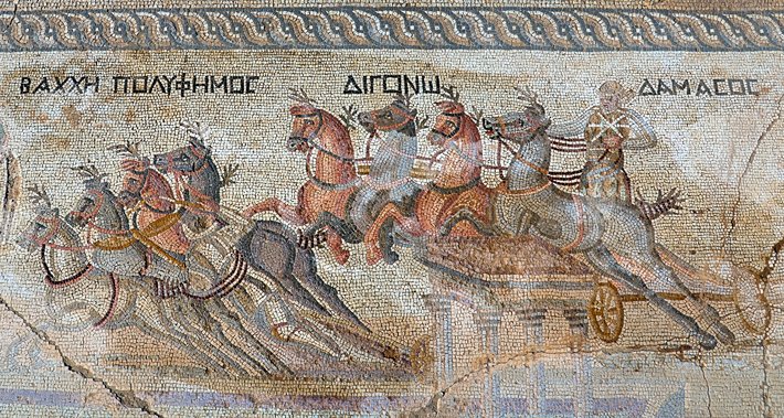 From the Archives: A rare mosaic depicting a horse-racing venue known as a hippodrome was discovered at the site of a lavish 4th-century villa near the Cypriot capital of Nicosia.