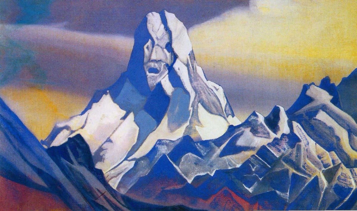 Ice Sphinx II (1938). By Russian painter, Nicholas Roerich. Part of his extensive “Asian Expedition” series, that started in the mid-1920s and is said to have inspired the 1931 H.P. Lovecraft story, At the Mountains of Madness.
