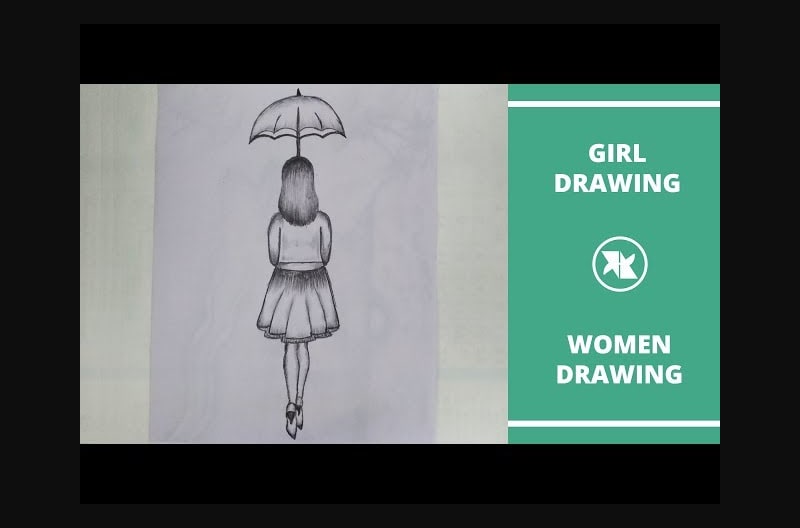 Mix How To Draw A Girl With Umbrella Pencil Sketch With Easy