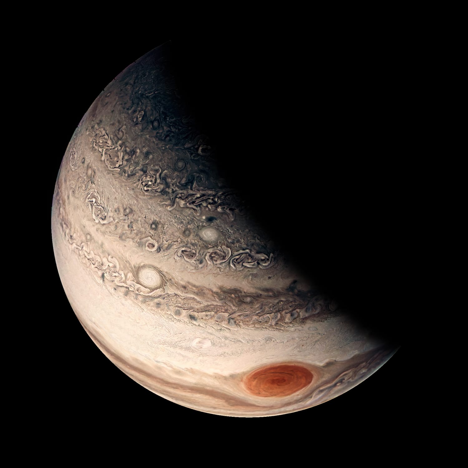 Jupiter, taken by the JUNO spacecraft and image post processing done by me