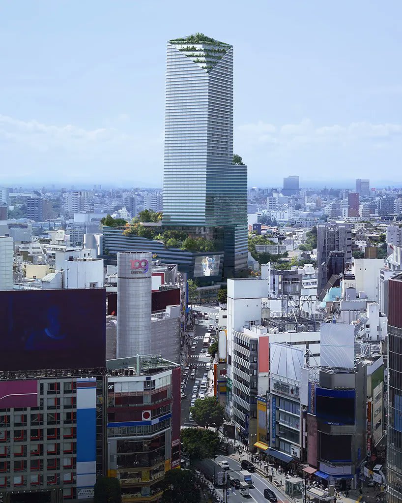 the 'shibuya upper west' tower will become snøhetta's largest project in japan to date.