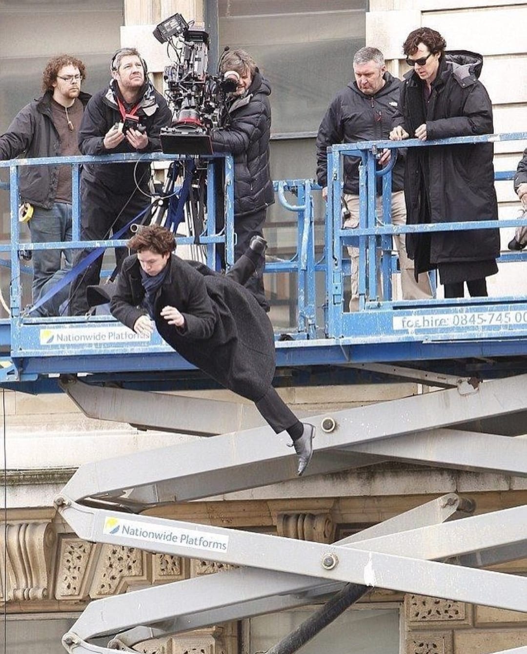 PsBattle: Benedict Cumberbatch watching his stunt double falling