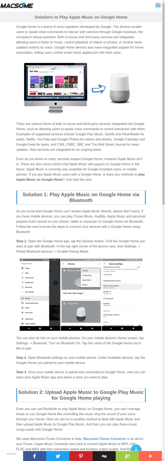 google home with itunes