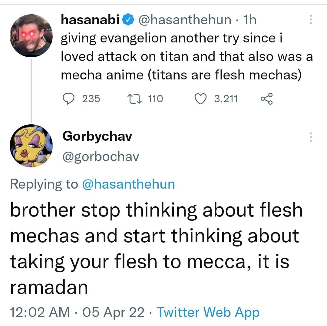 Start taking your flesh to mecca, it is ramadan