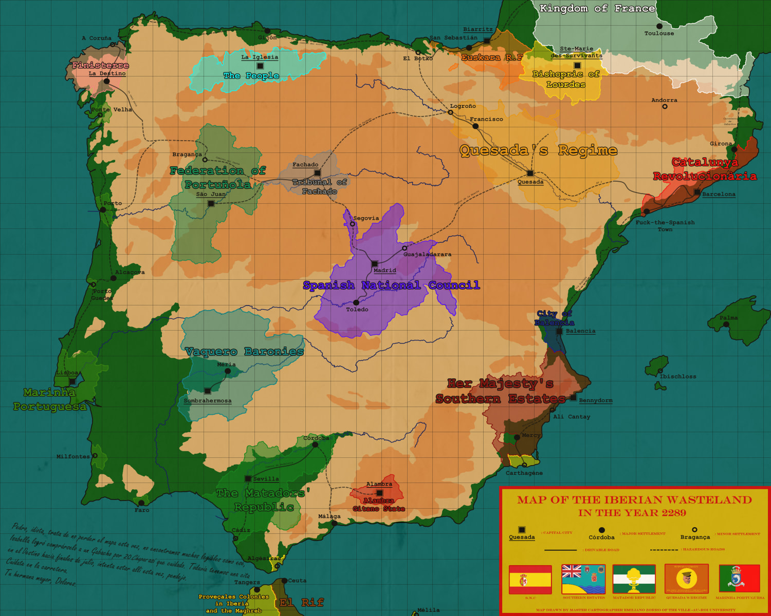 Fallout : Iberia - A map of the Spanish and Portuguese Wasteland in 2289