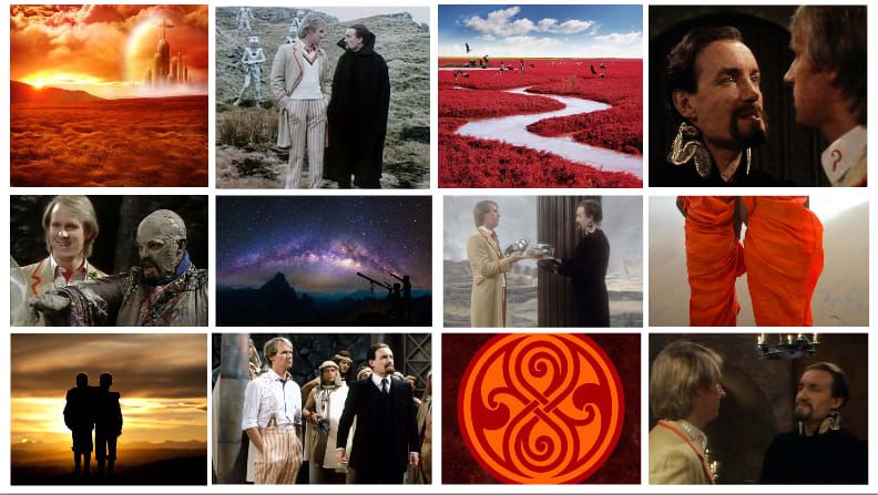 A mood board I made about the 5th Doctor and the Master.