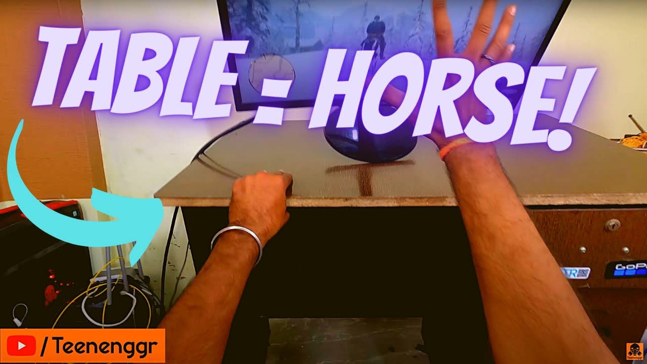 A robotic desk to make gaming more immersive as it replicates the feel of horseback riding