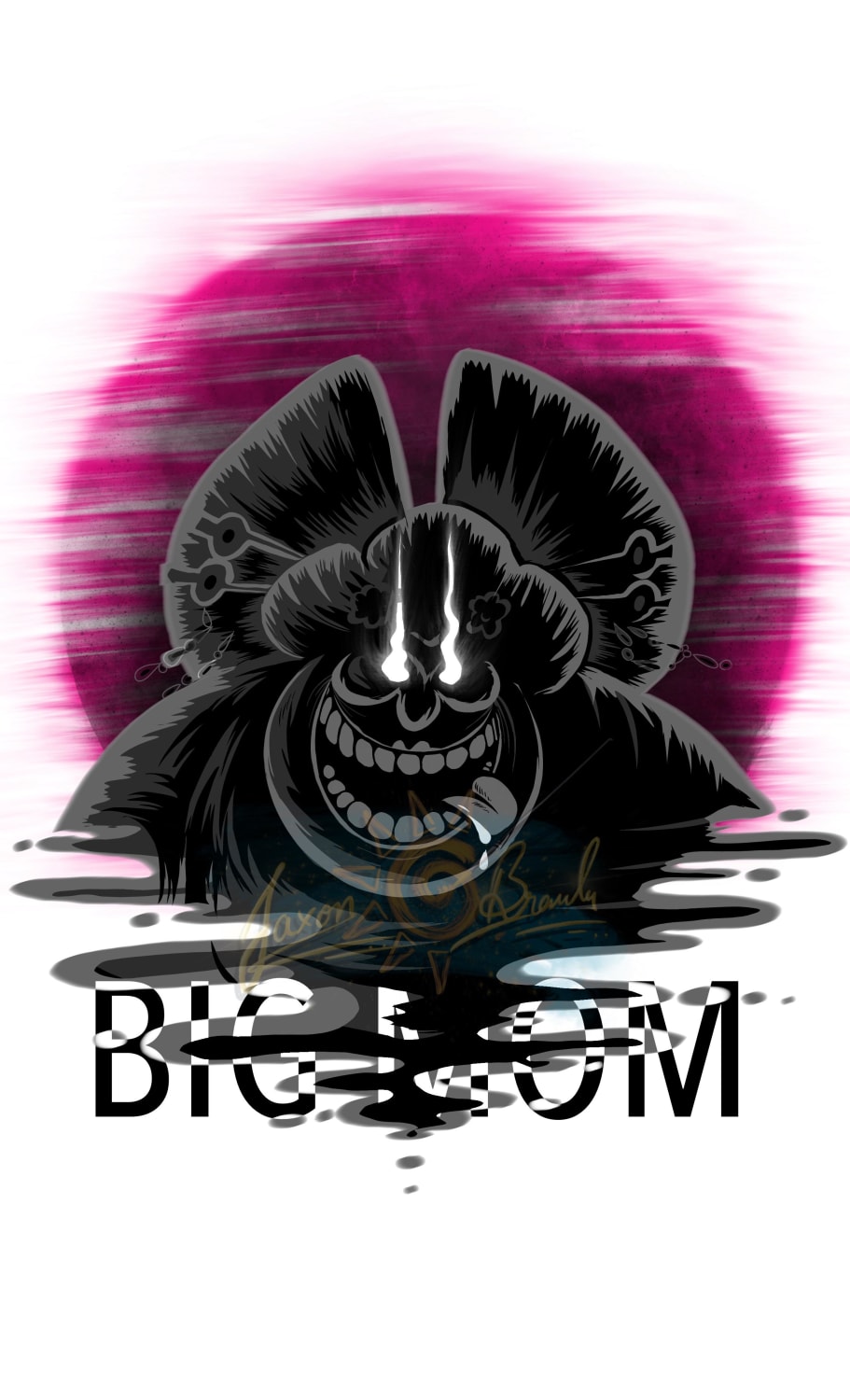 My design for BIGGU MAMMU! My favorite yonko! The freak, the demon, the god of destruction, the mad woman. The walking nuke! Hope you like it!