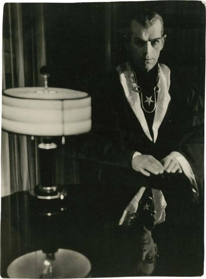 Boris Karloff as Satanic cult leader Hjalmar Poelzig in the fantastic 'The Black Cat' Universal (1934)