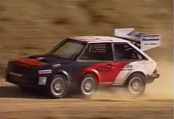 6 wheel (4 steerable) Mazda 323 with two 280 hp Mazda RX7 engines ran in New Zealand's "Race to the Sky" during the 1980s.