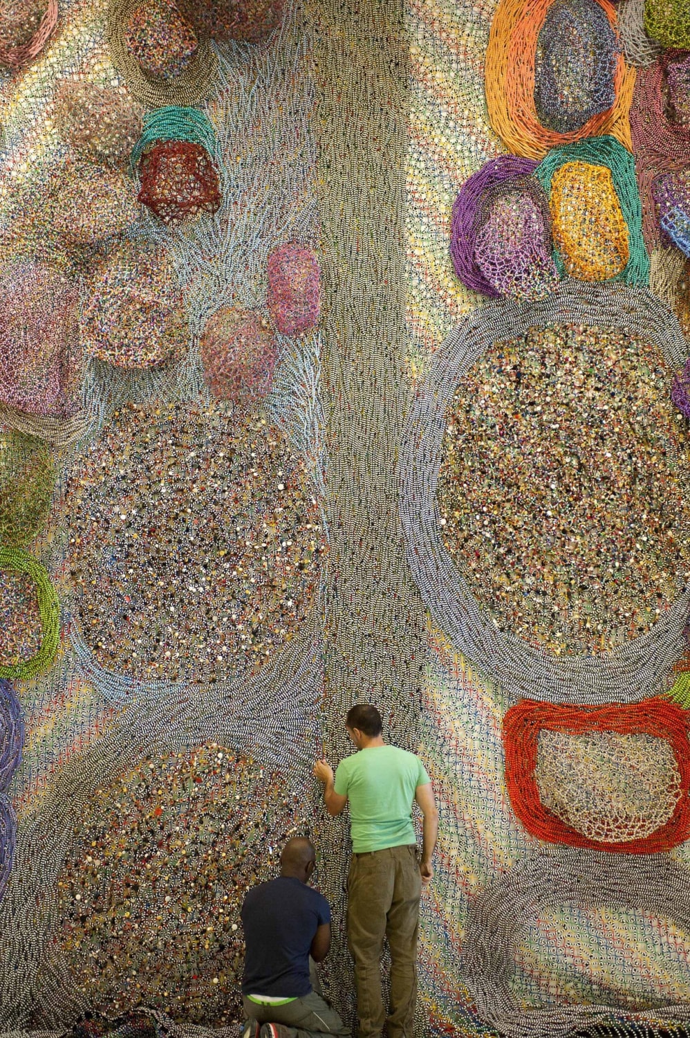 A Monumental Bas-Relief Sculpture by Nick Cave Connects Senegalese and US Cultures in Web of Beads