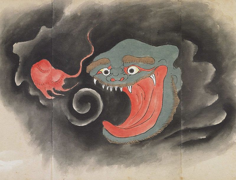Top 10 of this year's most read pieces — no.6: "The Bakemono Zukushi 'Monster' Scroll", featuring a ghoulish array of shapeshifting monsters from Japanese folklore (18th–19th century):
