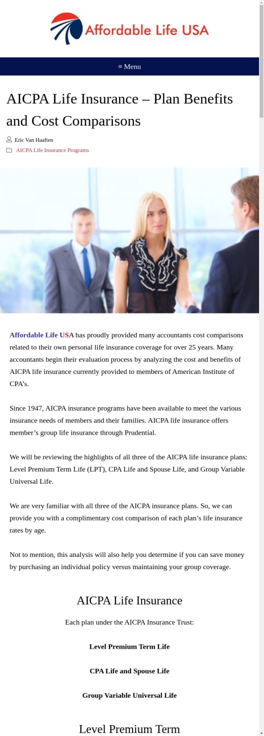 Aicpa Life Insurance
