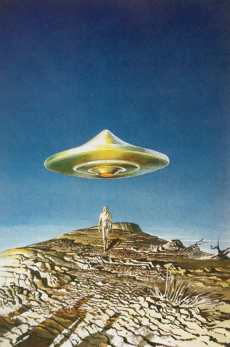 UFO art by Bruce Pennington x 2, Angus McKie, Steinar Lund
