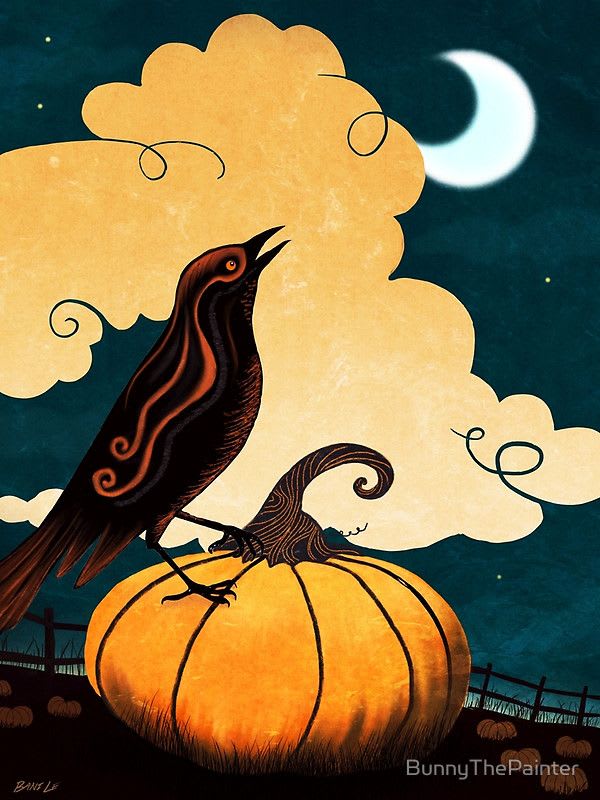 Halloween Is In The Air Art Print by BunnyThePainter | Halloween artwork, Halloween art, Halloween painting