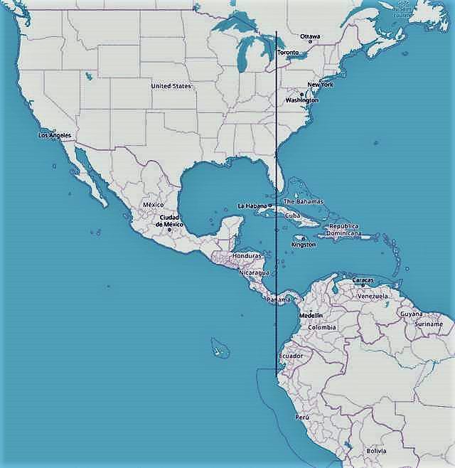 The entirety of continental South America lies east of Michigan