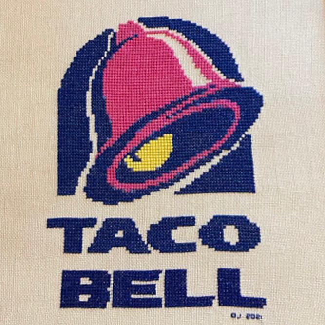 [PIC] Taco Bell cross stitch! I made the pattern, but this stitch is not by me! 🌮